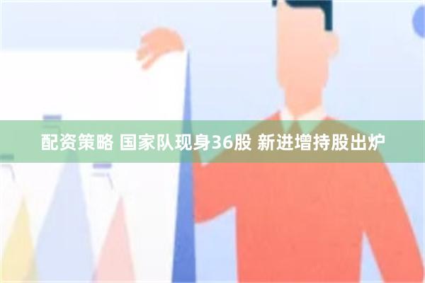 配资策略 国家队现身36股 新进增持股出炉