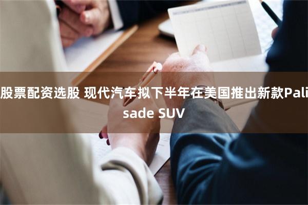 股票配资选股 现代汽车拟下半年在美国推出新款Palisade SUV