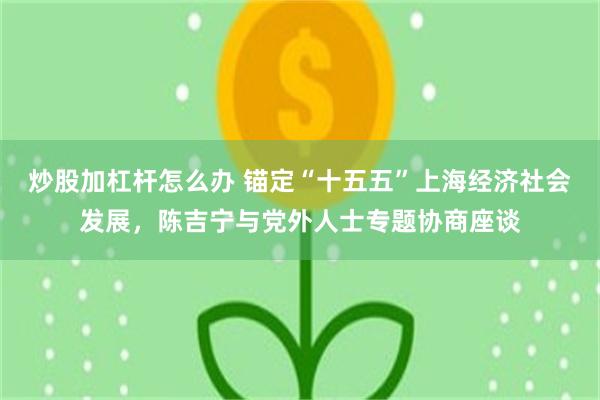 炒股加杠杆怎么办 锚定“十五五”上海经济社会发展，陈吉宁与党外人士专题协商座谈