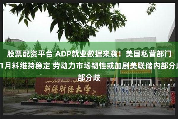股票配资平台 ADP就业数据来袭!美国私营部门11月料维持稳定 劳动力市场韧性或加剧美联储内部分歧