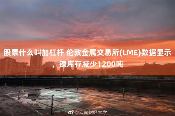 股票什么叫加杠杆 伦敦金属交易所(LME)数据显示，镍库存减少1200吨