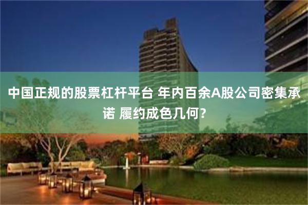 中国正规的股票杠杆平台 年内百余A股公司密集承诺 履约成色几何?