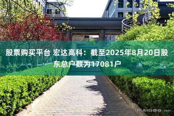 股票购买平台 宏达高科：截至2025年8月20日股东总户数为17081户