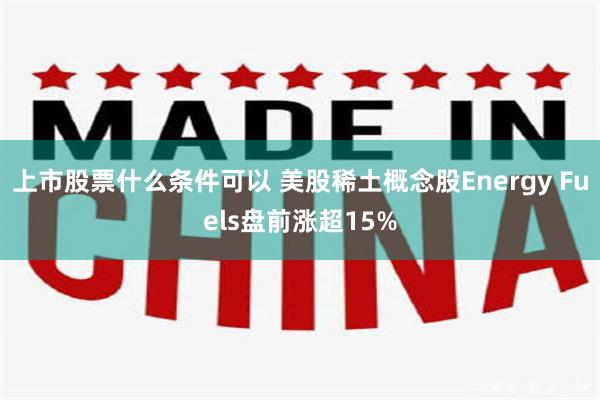 上市股票什么条件可以 美股稀土概念股Energy Fuels盘前涨超15%