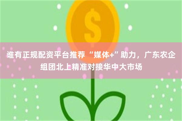 谁有正规配资平台推荐 “媒体+”助力,广东农企组团北上精准对接华中大市场