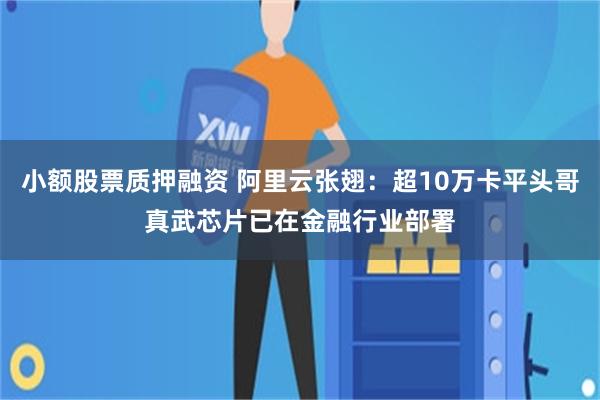 小额股票质押融资 阿里云张翅：超10万卡平头哥真武芯片已在金融行业部署