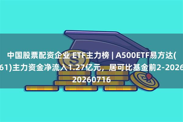 中国股票配资企业 ETF主力榜 | A500ETF易方达(159361)主力资金净流入1.27亿元，居可比基金前2-20260716