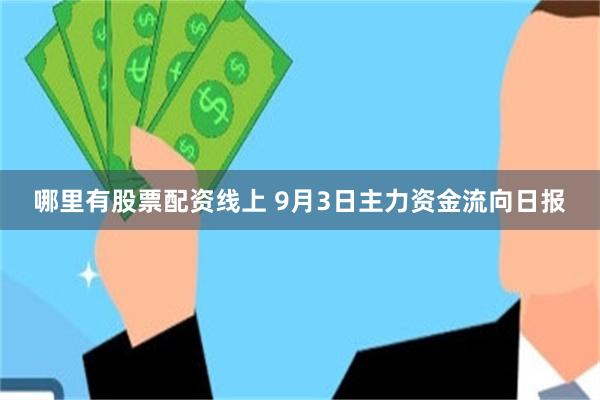 哪里有股票配资线上 9月3日主力资金流向日报