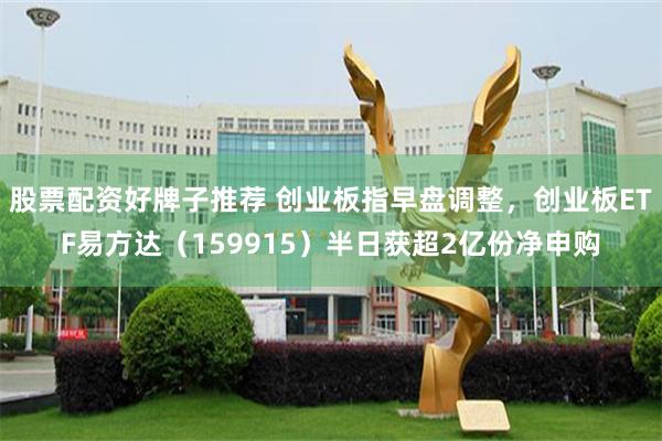 股票配资好牌子推荐 创业板指早盘调整，创业板ETF易方达（159915）半日获超2亿份净申购