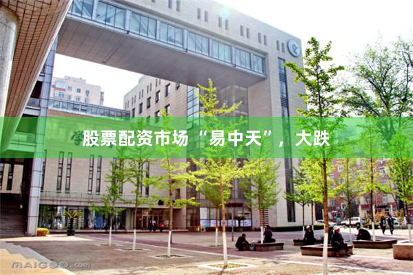 股票配资市场 “易中天”，大跌
